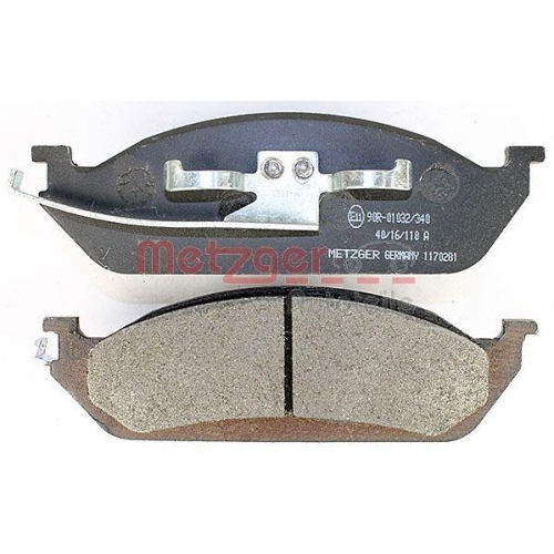 Bremsbelagsatz, Scheibenbremse METZGER 1170281 f&uuml;r MERCEDES-BENZ, Vorderachse