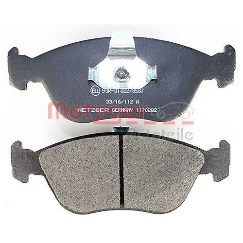 Bremsbelagsatz, Scheibenbremse METZGER 1170282 f&uuml;r VOLVO, Vorderachse