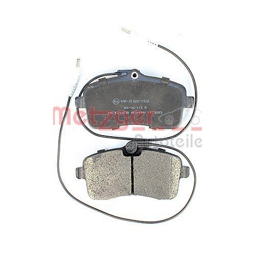 Bremsbelagsatz, Scheibenbremse METZGER 1170283 f&uuml;r PEUGEOT, Vorderachse