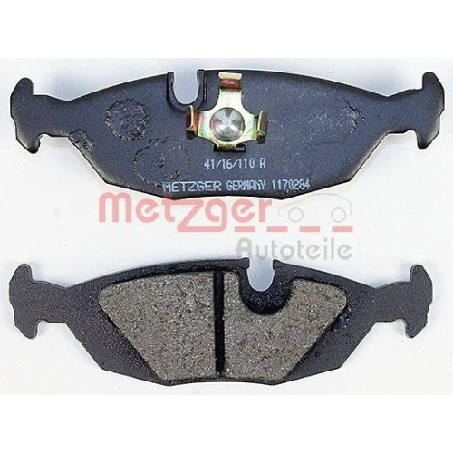 Bremsbelagsatz, Scheibenbremse METZGER 1170284 f&uuml;r BMW, Hinterachse