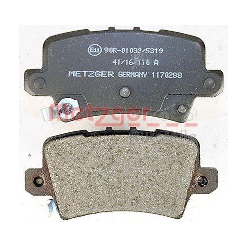 Bremsbelagsatz, Scheibenbremse METZGER 1170288 f&uuml;r HONDA, Hinterachse
