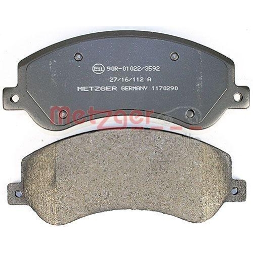 Bremsbelagsatz, Scheibenbremse METZGER 1170290 f&uuml;r FORD, Vorderachse