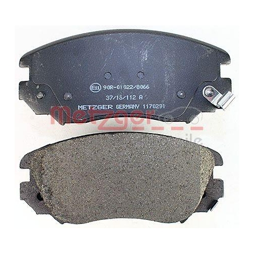 Bremsbelagsatz, Scheibenbremse METZGER 1170291 f&uuml;r OPEL SAAB, Vorderachse