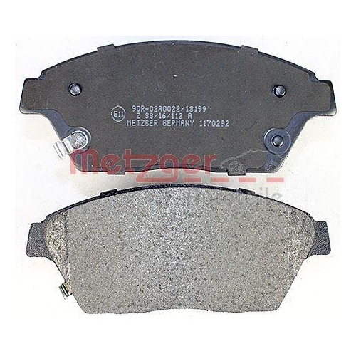 Bremsbelagsatz, Scheibenbremse METZGER 1170292 GREENPARTS f&uuml;r OPEL, Vorderachse