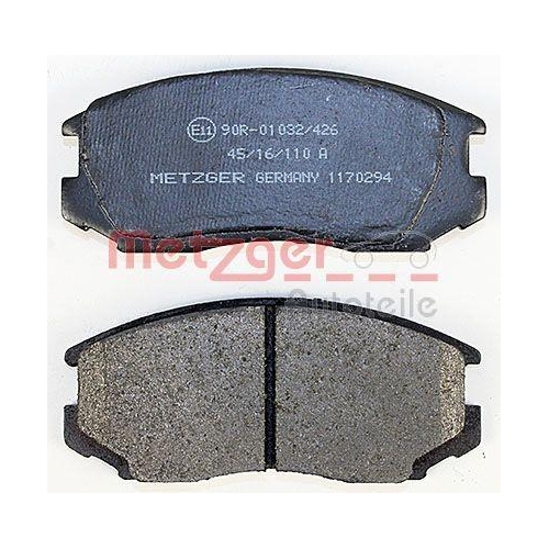 Bremsbelagsatz, Scheibenbremse METZGER 1170294 f&uuml;r MITSUBISHI, Vorderachse