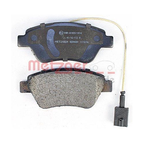 Bremsbelagsatz, Scheibenbremse METZGER 1170296 f&uuml;r FIAT PEUGEOT, Vorderachse