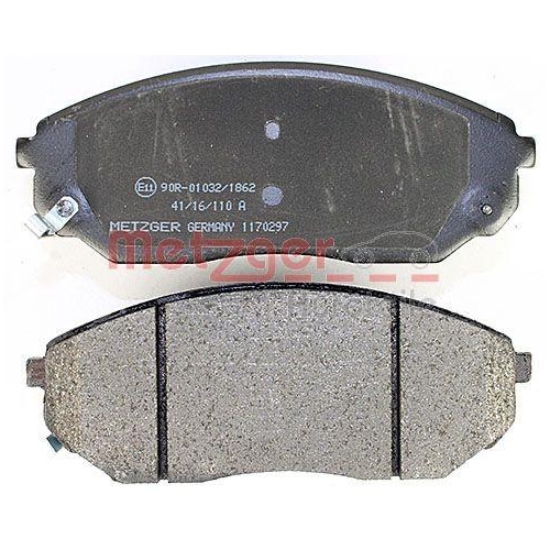 Bremsbelagsatz, Scheibenbremse METZGER 1170297 f&uuml;r KIA, Vorderachse