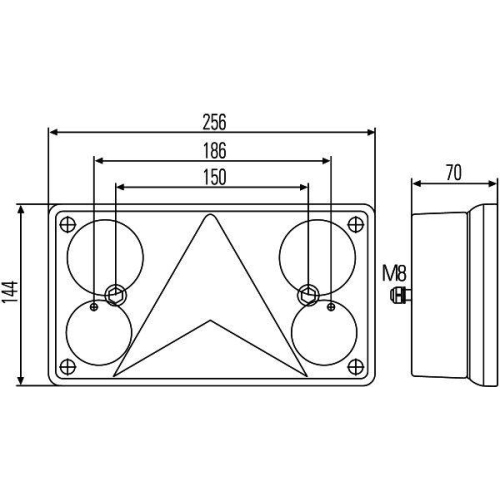 HELLA Heckleuchte 2VD 340 400-451 f&uuml;r SCANIA SCHMITZ CARGOBULL, links