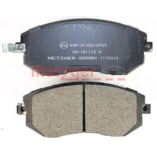 Bremsbelagsatz, Scheibenbremse METZGER 1170312 f&uuml;r SUBARU, Vorderachse