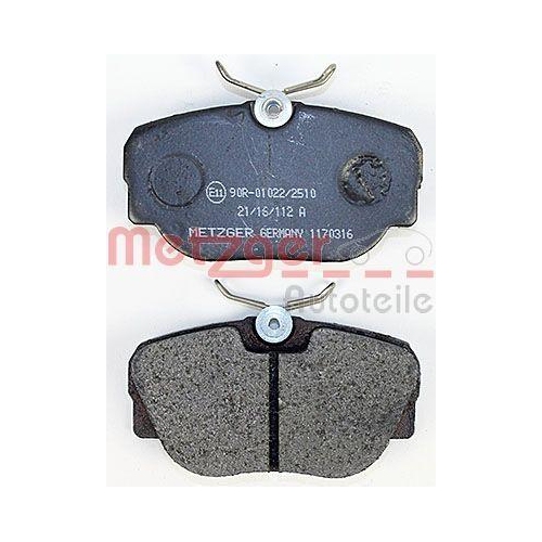Bremsbelagsatz, Scheibenbremse METZGER 1170316 f&uuml;r BMW, Vorderachse