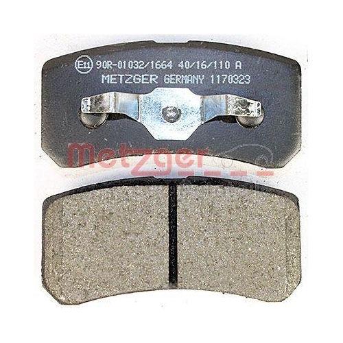 Bremsbelagsatz, Scheibenbremse METZGER 1170323 f&uuml;r MITSUBISHI, Hinterachse