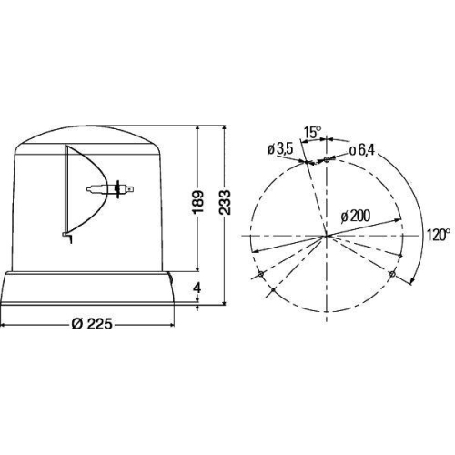 HELLA Rundumkennleuchte 2RL 008 065-011 KL 8000 für DAF IVECO MAN VAN HOOL