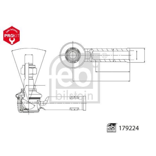 FEBI BILSTEIN Spurstangenkopf 179224 ProKit f&uuml;r DAF, Vorderachse