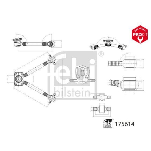 FEBI BILSTEIN Lenker, Radaufh&auml;ngung 175614 ProKit f&uuml;r VOLVO, Vorderachse