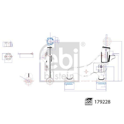 FEBI BILSTEIN Lenker, Radaufh&auml;ngung 179228 f&uuml;r TOYOTA, Vorderachse links, unten
