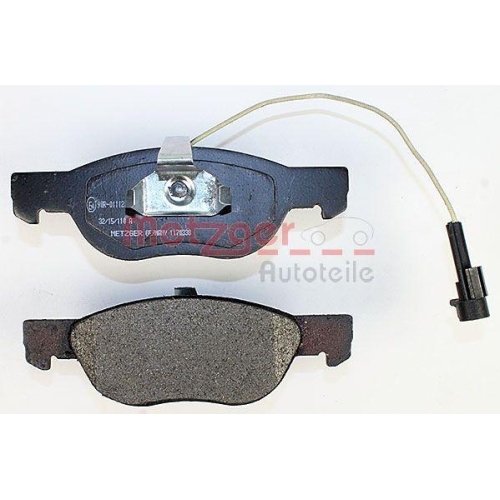 Bremsbelagsatz, Scheibenbremse METZGER 1170338 f&uuml;r ALFA ROMEO FIAT, Vorderachse