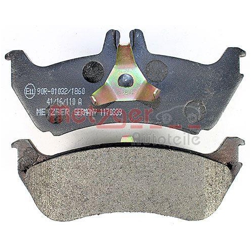 Bremsbelagsatz, Scheibenbremse METZGER 1170339 f&uuml;r MERCEDES-BENZ, Hinterachse