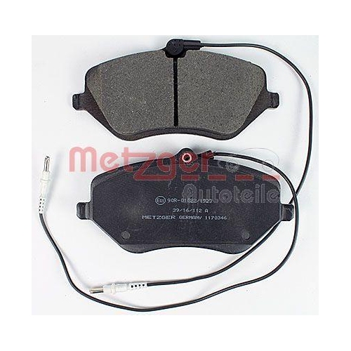 Bremsbelagsatz, Scheibenbremse METZGER 1170346 f&uuml;r PEUGEOT, Vorderachse