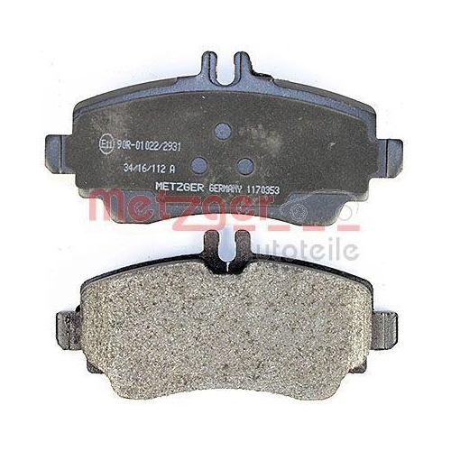 Bremsbelagsatz, Scheibenbremse METZGER 1170353 f&uuml;r MERCEDES-BENZ, Vorderachse