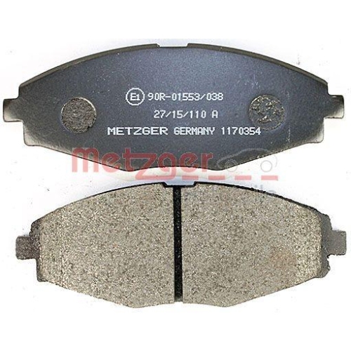 Bremsbelagsatz, Scheibenbremse METZGER 1170354 f&uuml;r DAEWOO, Vorderachse
