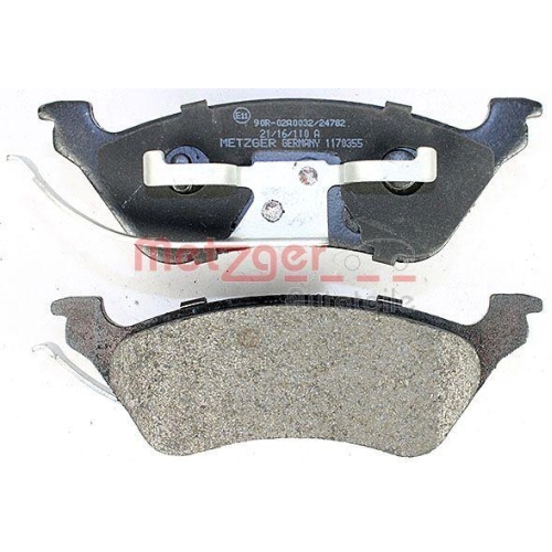 Bremsbelagsatz, Scheibenbremse METZGER 1170355 f&uuml;r CHRYSLER, Hinterachse