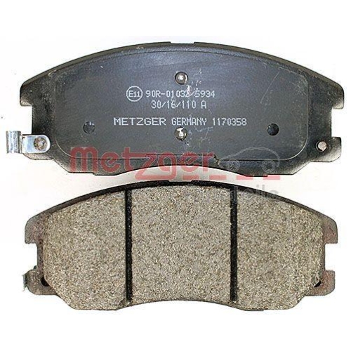 Bremsbelagsatz, Scheibenbremse METZGER 1170358 f&uuml;r OPEL, Vorderachse