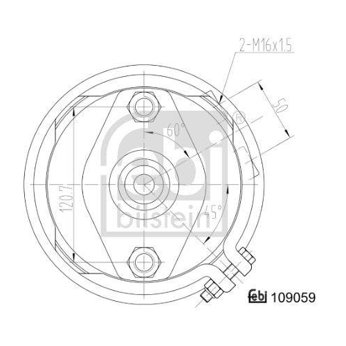 FEBI BILSTEIN Membranbremszylinder 109059 f&uuml;r K&Ouml;GEL BPW KRONE SCHMITZ CARGOBULL