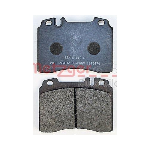Bremsbelagsatz, Scheibenbremse METZGER 1170374 f&uuml;r MERCEDES-BENZ, Vorderachse