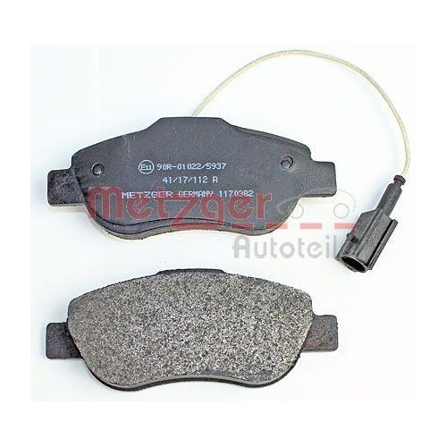 Bremsbelagsatz, Scheibenbremse METZGER 1170382 f&uuml;r FIAT FORD, Vorderachse