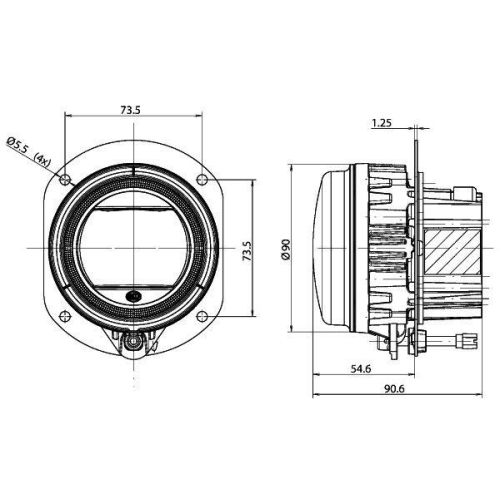HELLA Fernscheinwerfer 1F0 011 988-071 f&uuml;r LIEBHERR NOGE, links, rechts