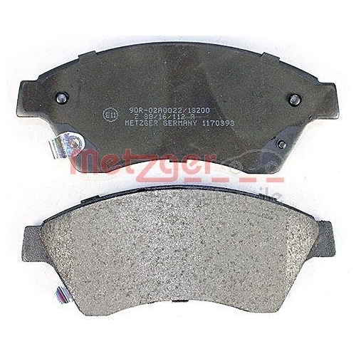 Bremsbelagsatz, Scheibenbremse METZGER 1170393 f&uuml;r OPEL, Vorderachse