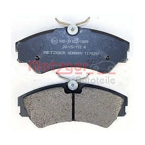 Bremsbelagsatz, Scheibenbremse METZGER 1170397 f&uuml;r VAG, Vorderachse