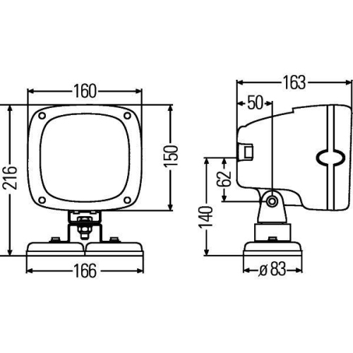 HELLA Arbeitsscheinwerfer 1GA 996 142-131 für KÄSSBOHRER