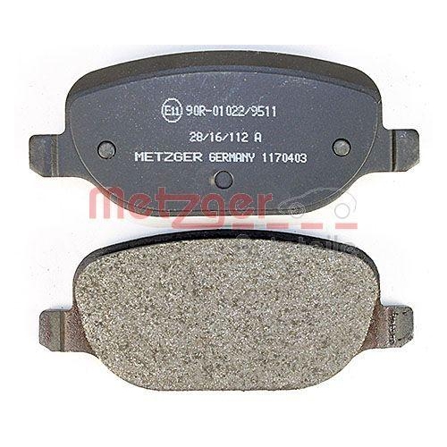 Bremsbelagsatz, Scheibenbremse METZGER 1170403 f&uuml;r ALFA ROMEO LANCIA