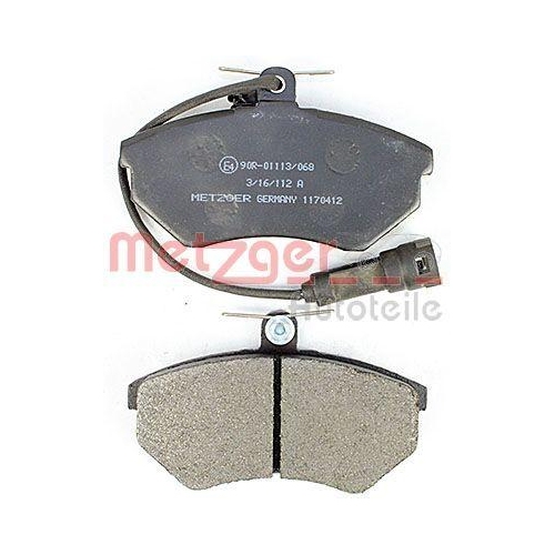 Bremsbelagsatz, Scheibenbremse METZGER 1170412 f&uuml;r VAG, Vorderachse