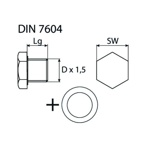 SWG 240 14 15 80 Verschlussschraube, &Ouml;lwanne f&uuml;r FORD OPEL SAAB VAUXHALL DAEWOO