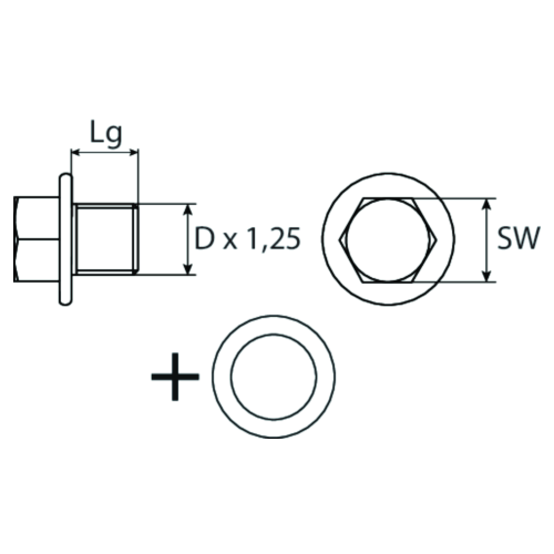 SWG 243 12 125 80 Verschlussschraube, &Ouml;lwanne f&uuml;r DAIHATSU TOYOTA LEXUS SCION