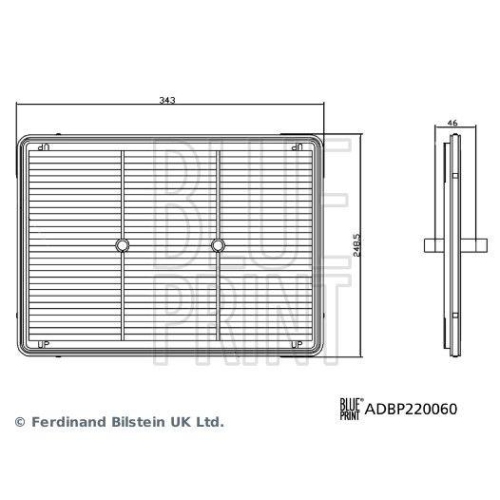 Luftfilter BLUE PRINT ADBP220060 f&uuml;r HYUNDAI KIA