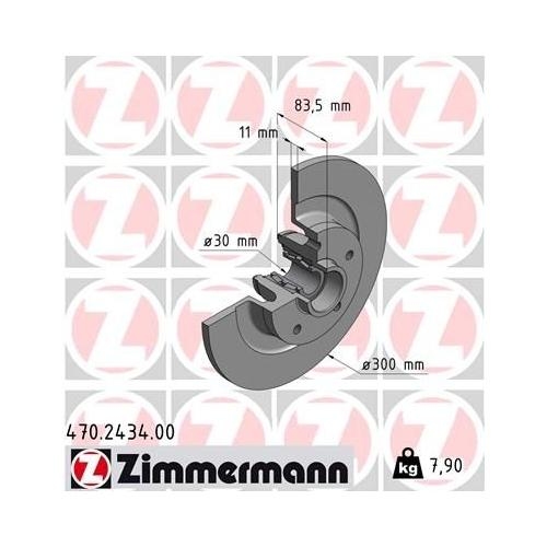 Bremsscheibe ZIMMERMANN 470.2433.20 COAT Z für NISSAN RENAULT, Vorderachse