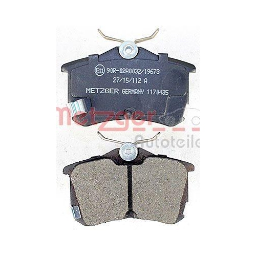 Bremsbelagsatz, Scheibenbremse METZGER 1170435 f&uuml;r HONDA, Hinterachse