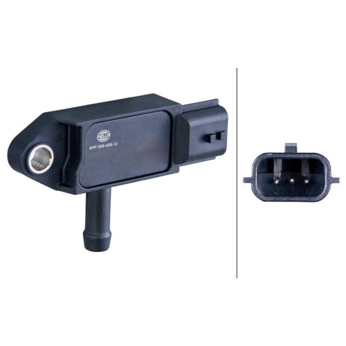 HELLA Sensor, Abgasdruck 6PP 009 409-121 f&uuml;r NISSAN OPEL RENAULT VAUXHALL, unten
