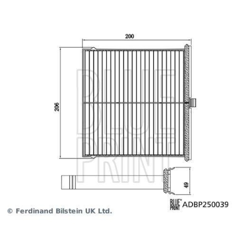 Filter, Innenraumluft BLUE PRINT ADBP250039 f&uuml;r MAZDA