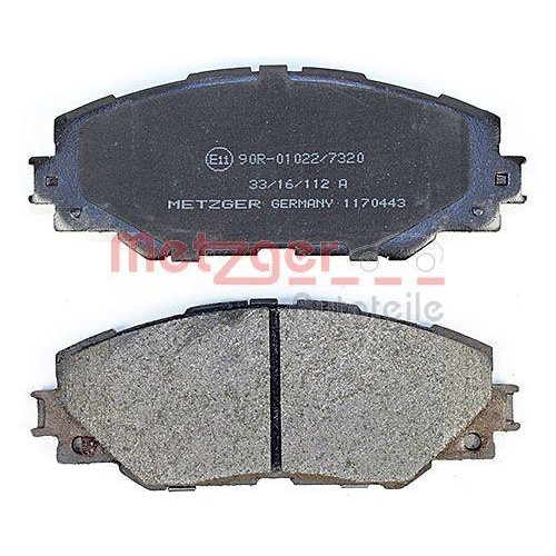 Bremsbelagsatz, Scheibenbremse METZGER 1170443 GREENPARTS f&uuml;r TOYOTA