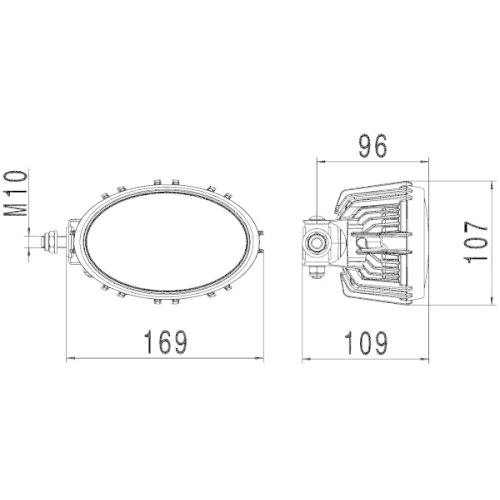 HELLA Arbeitsscheinwerfer 1GA 996 661-031 für MANITOU