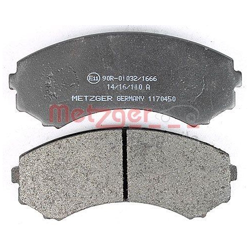Bremsbelagsatz, Scheibenbremse METZGER 1170450 f&uuml;r MITSUBISHI, Vorderachse