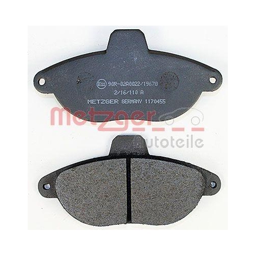 Bremsbelagsatz, Scheibenbremse METZGER 1170455 f&uuml;r CITRO&Euml;N FIAT PEUGEOT