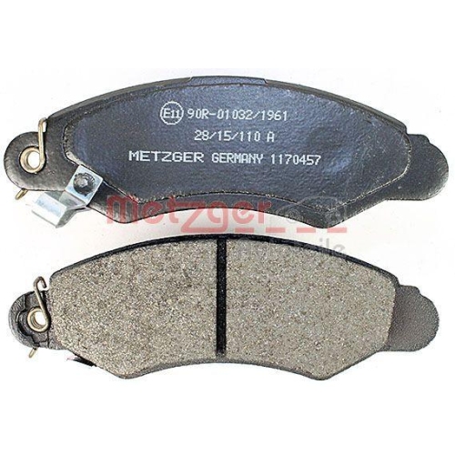 Bremsbelagsatz, Scheibenbremse METZGER 1170457 f&uuml;r SUZUKI, Vorderachse