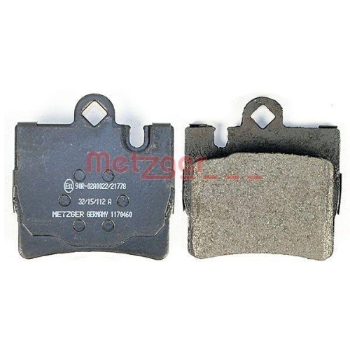 Bremsbelagsatz, Scheibenbremse METZGER 1170460 f&uuml;r MERCEDES-BENZ, Hinterachse