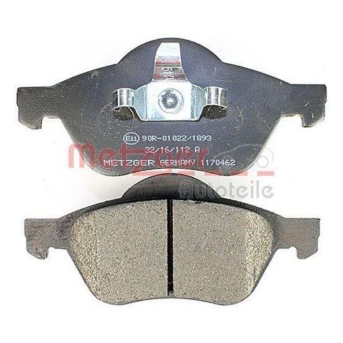 Bremsbelagsatz, Scheibenbremse METZGER 1170462 f&uuml;r RENAULT, Vorderachse