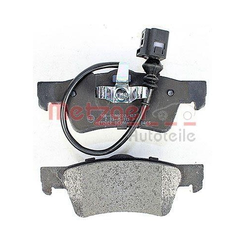 Bremsbelagsatz, Scheibenbremse METZGER 1170465 f&uuml;r VW, Hinterachse